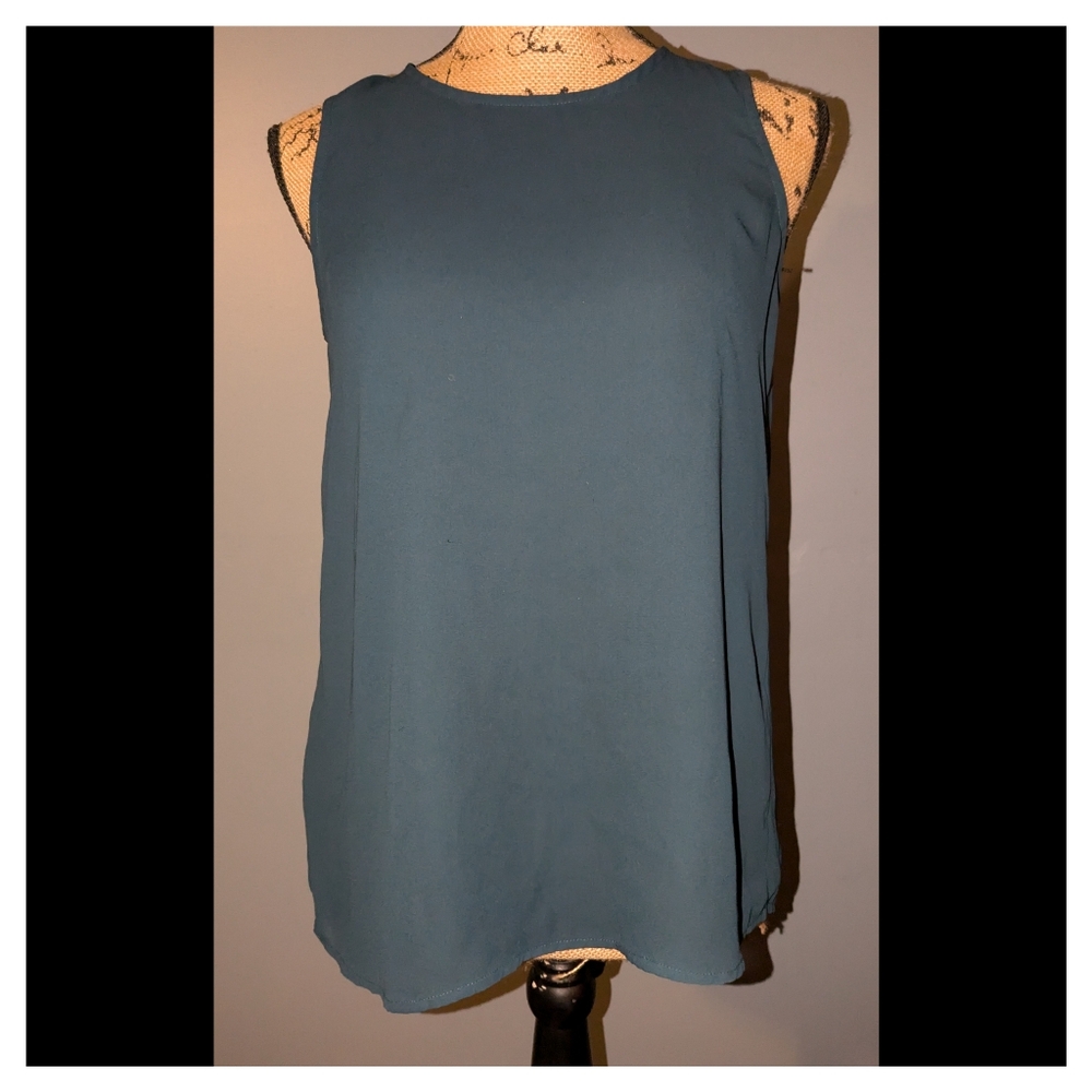 Loft dressy Tank Top xs teal blue green